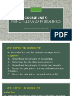 Principles Used in Bioethics