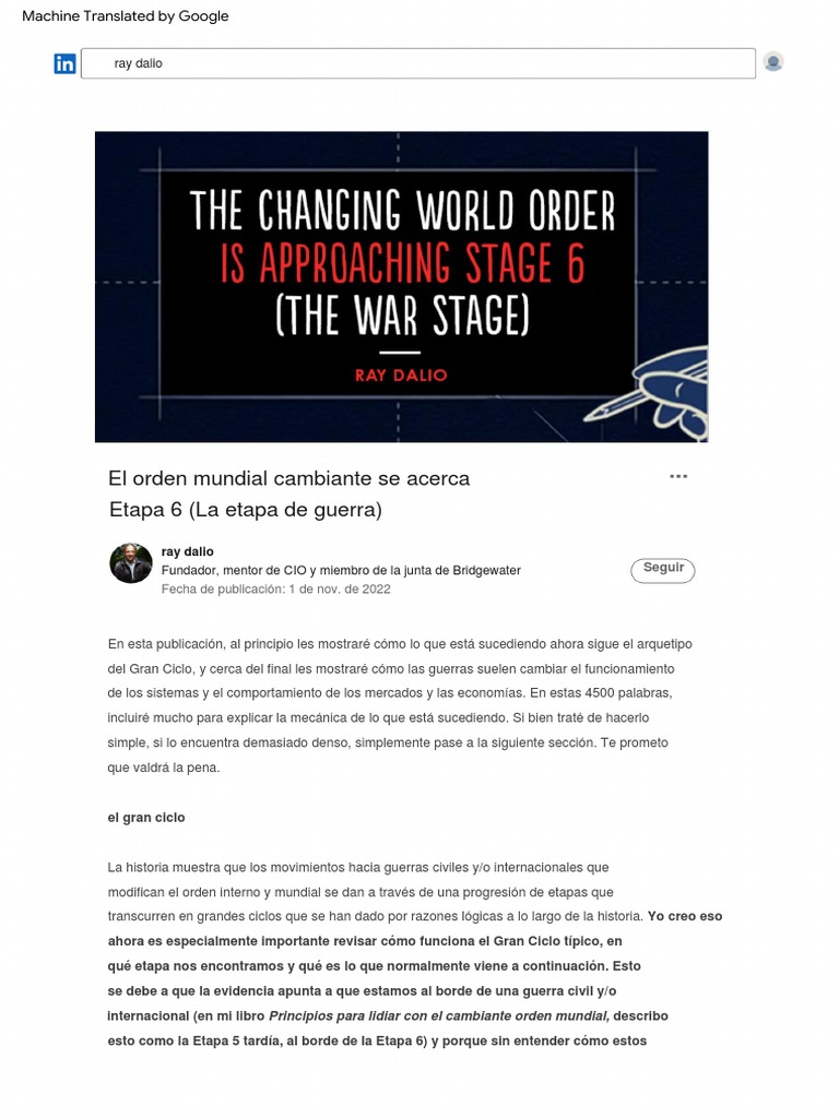 The Changing World Order Is Approaching Stage 6 (The War Stage) | PDF ...