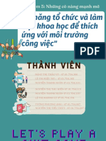 Nhóm 5. Kĩ năng tổ chức và làm việc khoa học để thích ứng với môi trường công việc