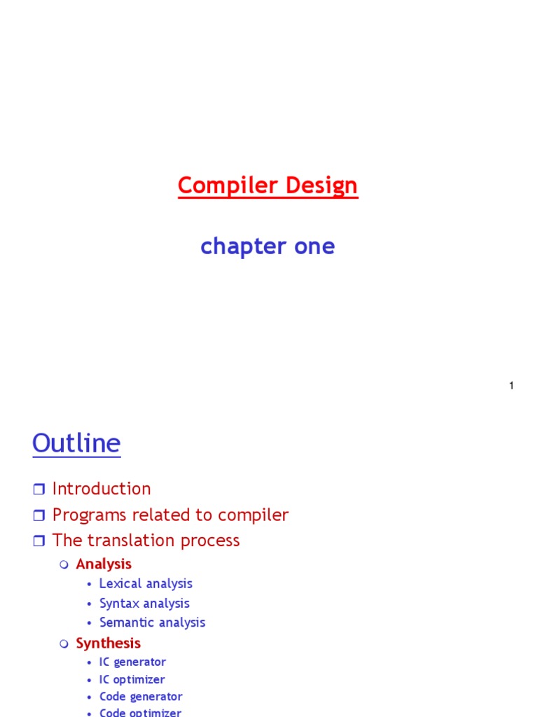 Chapter 1 | PDF | Compiler | Parsing