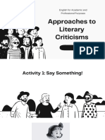 Approaches in Literary Criticisms