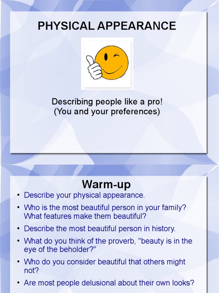Describing Physical Appearance Effectively | PDF | Human Appearance