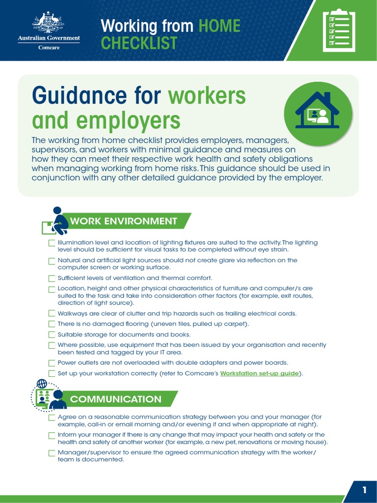 A Comprehensive Checklist for Working from Home Safely Guidance on