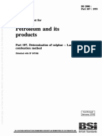 (BS 2000-107 - 1993) - Methods of Test For Petroleum and Its Products. Determination of Sulfur. Lamp Combustion Method
