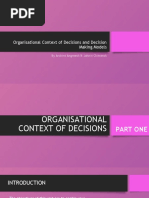 Organisationnal Context of Decisions & Decision Making Models