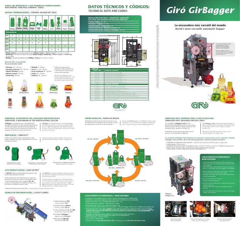 Sistema de Envasado GirBagger | PDF | Sector secundario de la economía ...