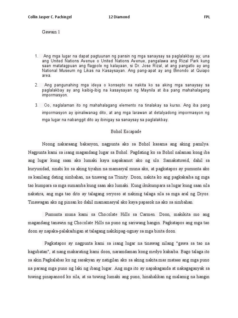 Bohol Escapade Pdf