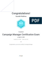 Campaign Manager Certification Exam _ Google