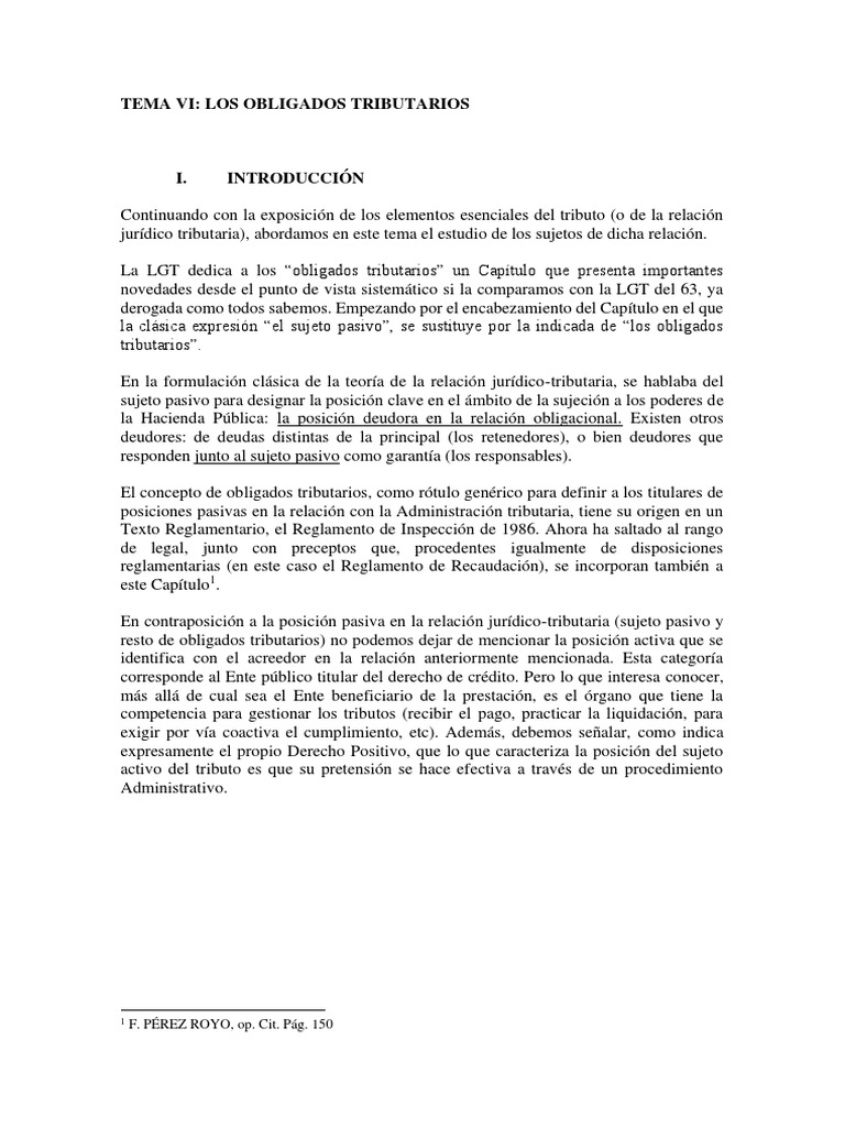 Clases de Obligados Tributarios | PDF | Impuestos | Sociedad de ...