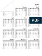 2012 Calendar with Monthly Schedules