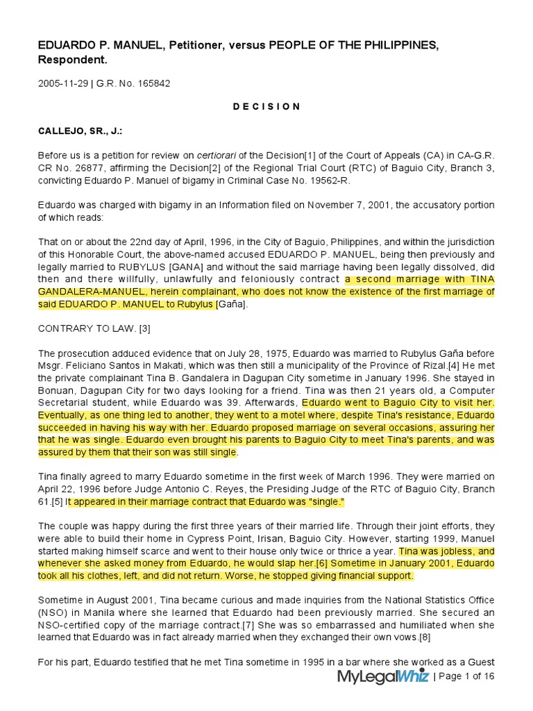 Analysis of a Bigamy Case Involving Competing Interpretations of