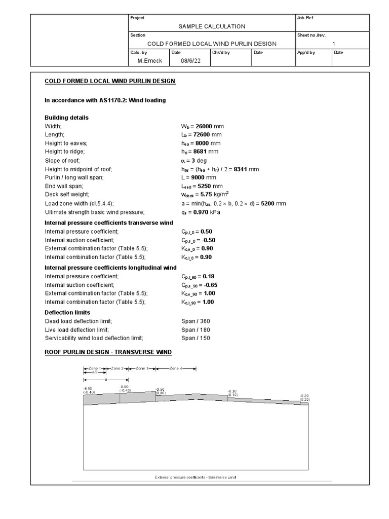 Purlin Design Calculation Example | PDF | Mechanical Engineering ...