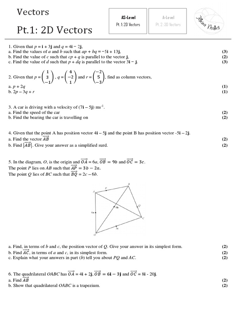 Vector Calculations and Properties | PDF | Mathematics | Mechanical ...