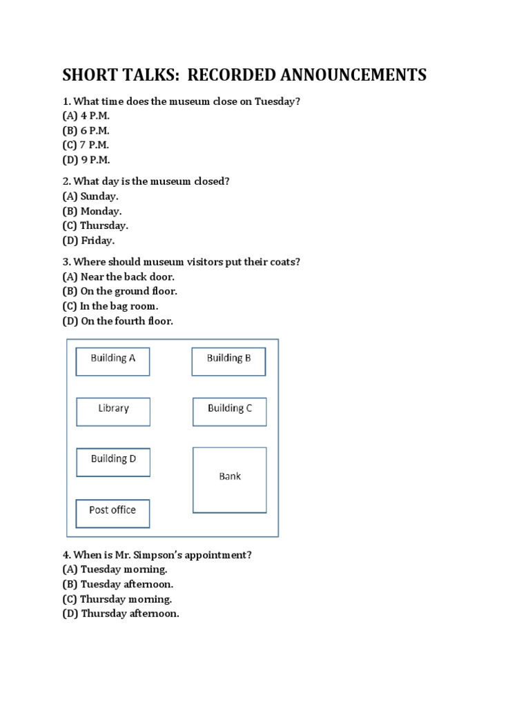 Questions For Recorded Announcements | PDF