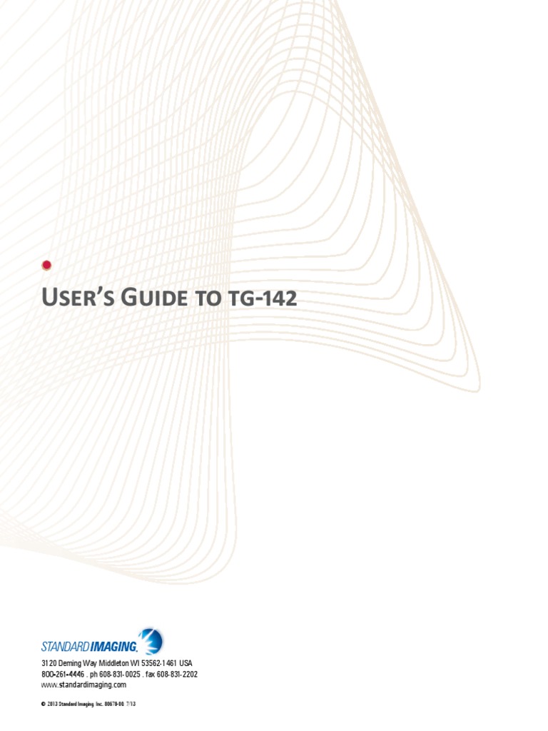 TG 142guide - 80678 00 | PDF | Dosimetry | Absorbed Dose
