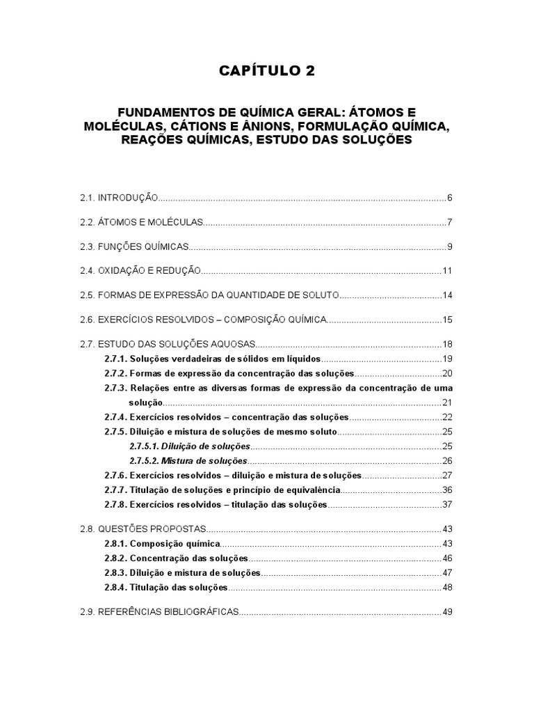 Fundamentos básicos de química geral com ênfase em formulação química ...