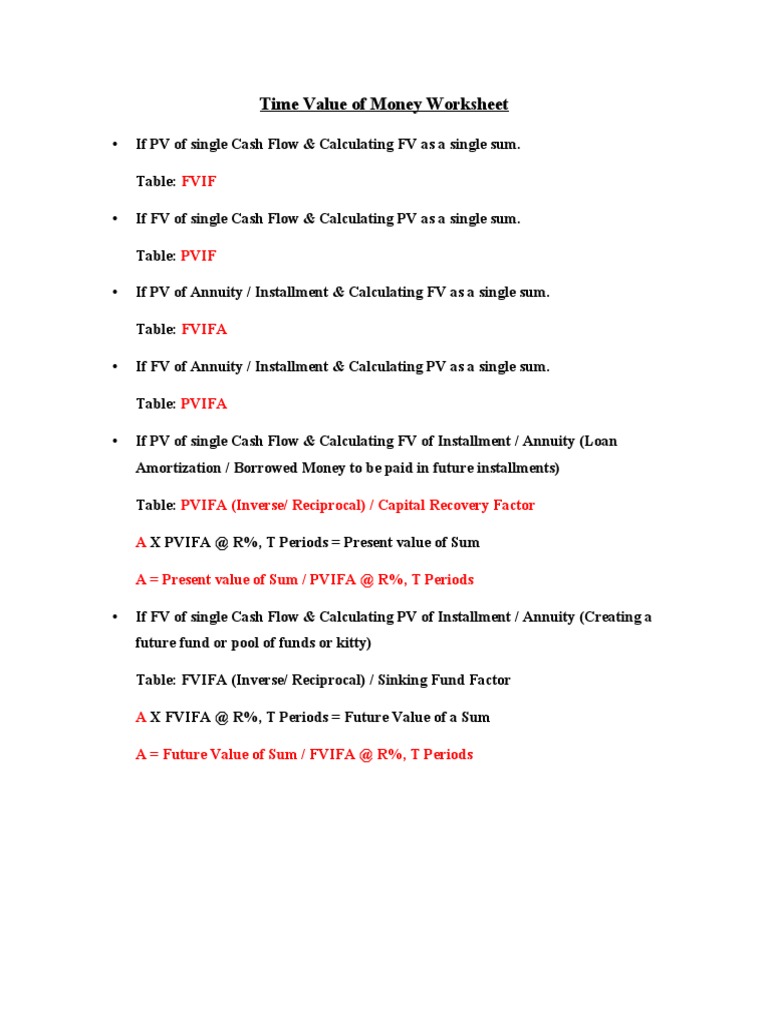 Time Value of Money Calculations Guide | PDF | Present Value | Interest