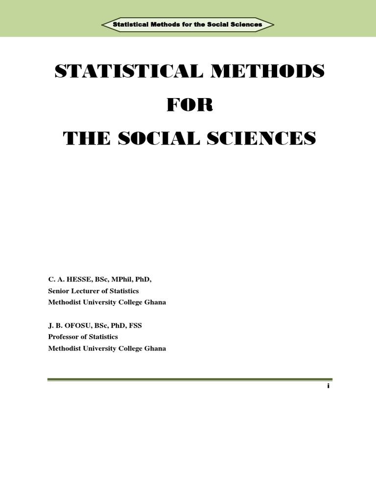 Statistical Methods For The Social Sciences Academia Pdf Level Of