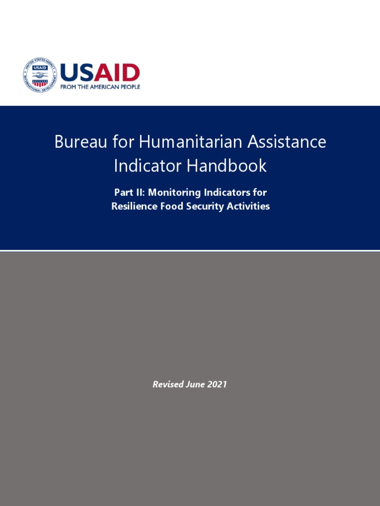 USAIDBHA Indicator Handbook Part II June 2021 PDF Agriculture Soil