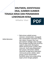 Definisi Rekrutmen, Identifikasi Tenaga Kerja, Sumber-Sumber