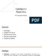 Aula 2_Geologia_Origem; Estrutura;A Crosta Da Terra; Teoria Das Placas Tectônicas