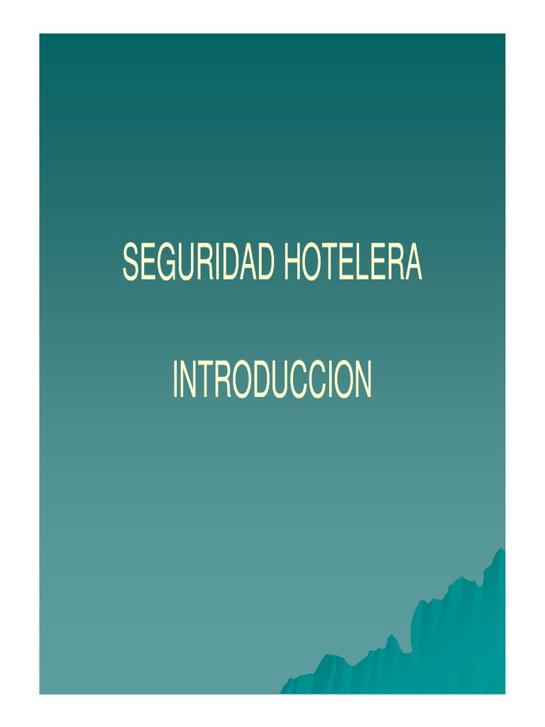 Seguridad Hotelera Introduccion (Modo de Compatibilidad) PDF