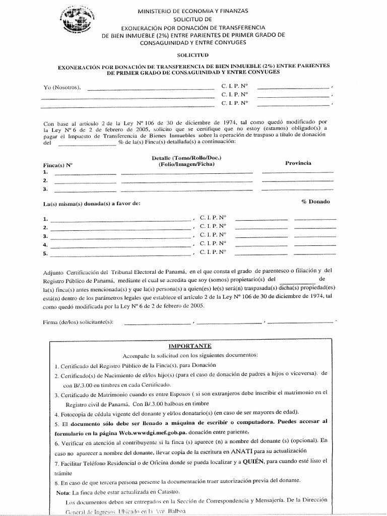 Property Transfer Exemption by Donation PDF