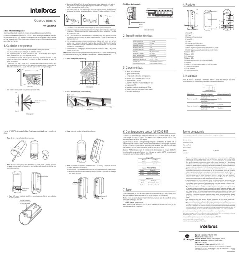 Manual do Sensor IVP 5002 PET | PDF