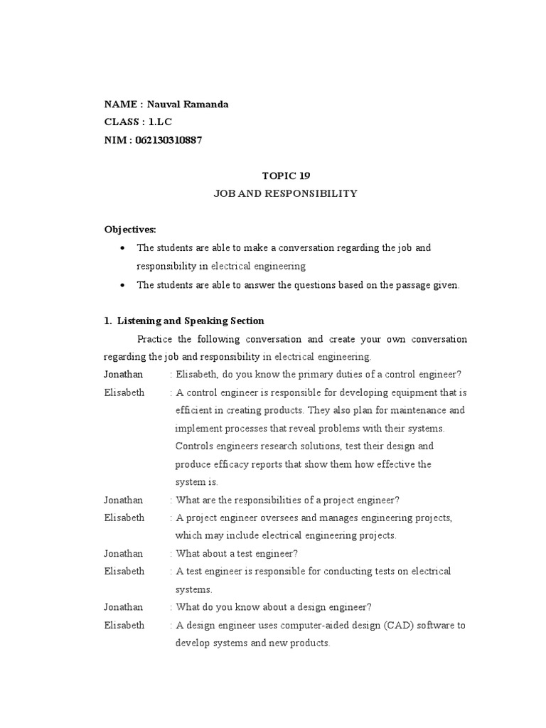 Job and Responsibility - LC | PDF | Electrical Engineering | Engineering, image size:768x1024