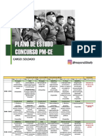 Cronograma de estudos para concurso PM-CE com foco em Português, RLM, ADM/Ética, Direito Penal e Constitucional