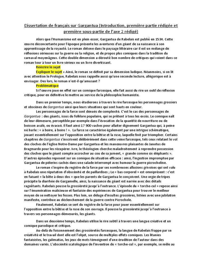 Dissertation de Français Par L'annabac | PDF | Romans