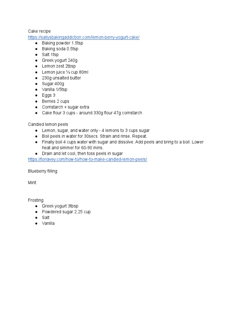 Lemon Berry Yogurt Cake Recipe | PDF | Cooking, Food & Wine