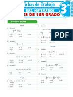 Ecuaciones de 1er Grado para Tercer Grado de Secundaria