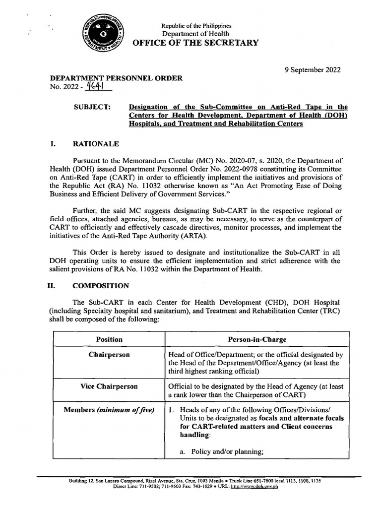 Sub-Committee on Anti-Red Tape Order | PDF | Business