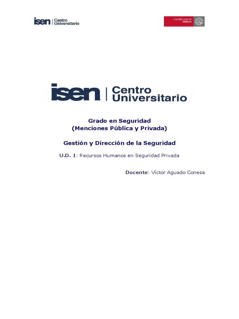 UD 1 Recursos Humanos en Seguridad Privada | PDF | La seguridad ...