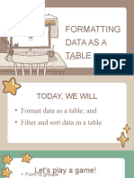 Formatting Data As A Table