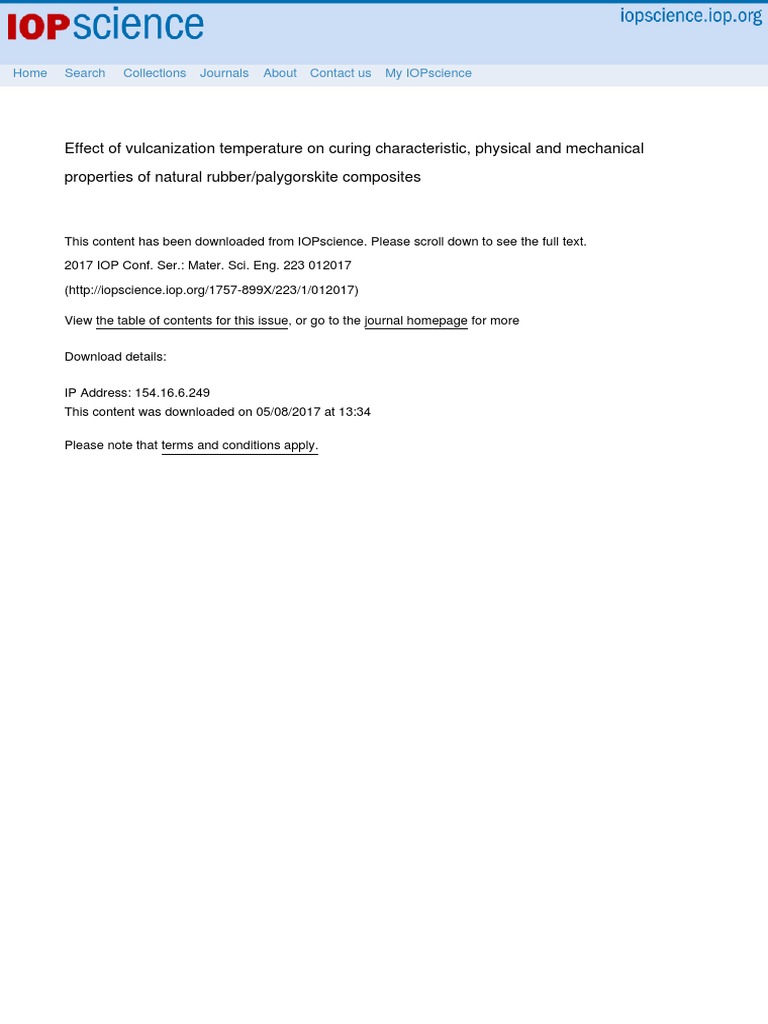 Effect of Vulcanization Temperature On Curing Char | PDF | Composite ...