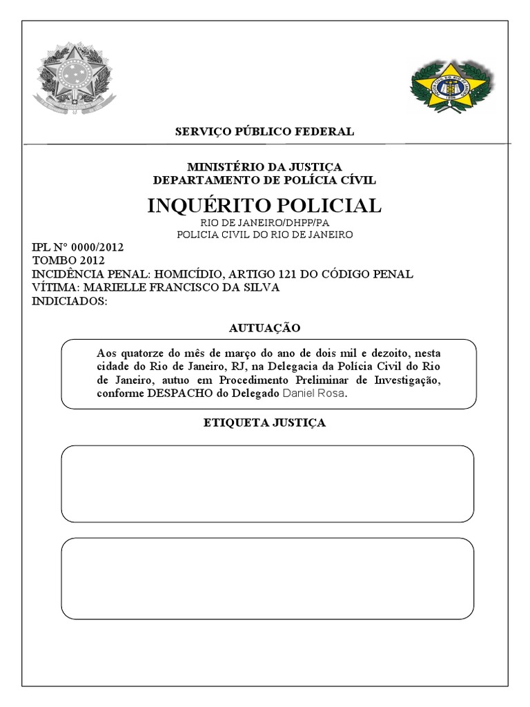 Inquérito Policial: Homicídio Marielle Franco | PDF