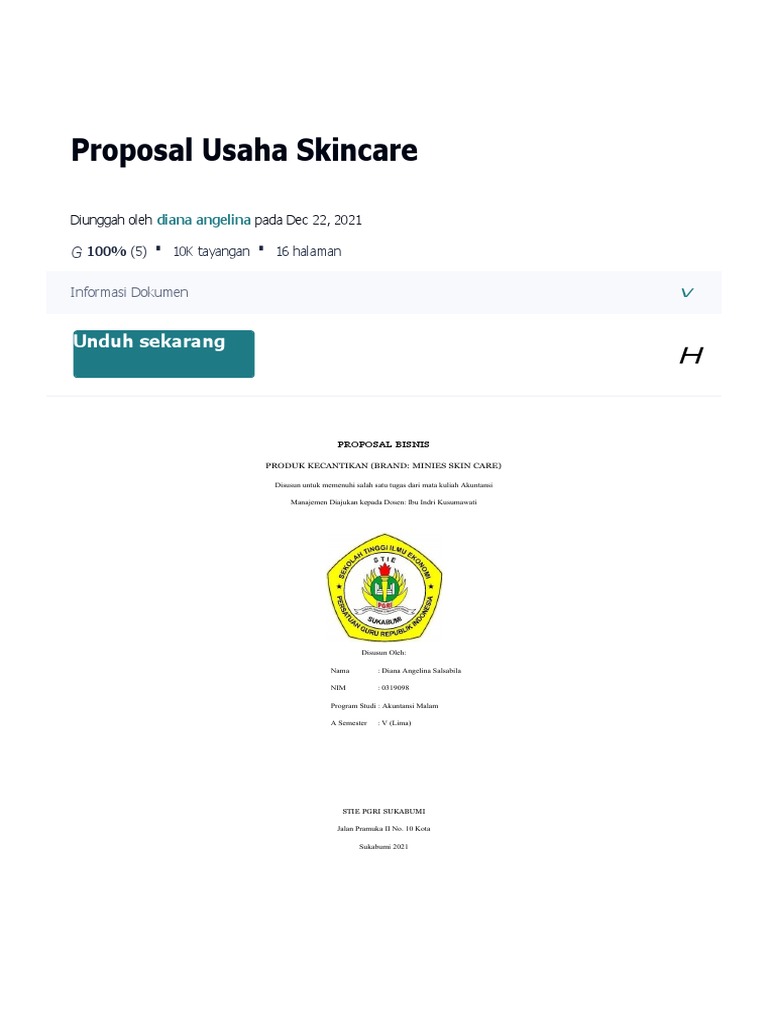Proposal Usaha Skincare - PDF 2 | PDF