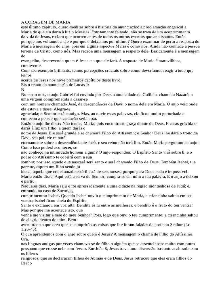Coragem Pdf Maria Mãe De Jesus Deus