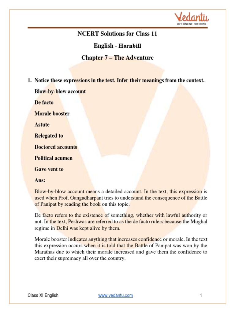 unit 7 class 11 english exercise