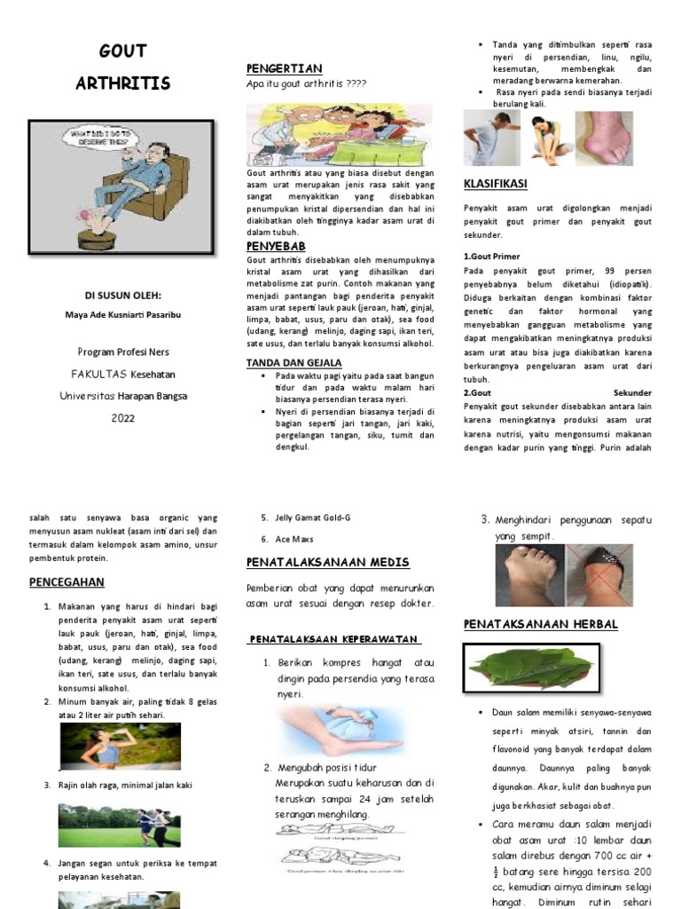 Leaflet gout arthritis pdf