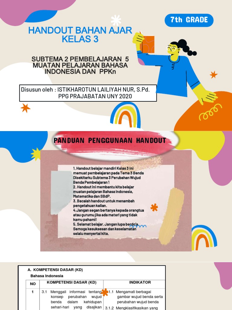 Handout Pembelajaran Kelas 3 SD | PDF | Seni & Disiplin Bahasa | Kajian ...