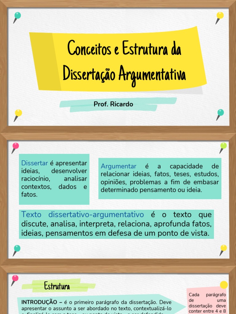 Dissertação Argumentativa - Estrutura Dos Parágrafos e Projeto de Texto ...