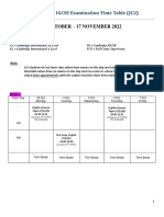 November 2022 - As-A Level, Igcse - Exams - Timetable (JC2)