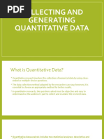 Collecting and Generating Quantitative Data