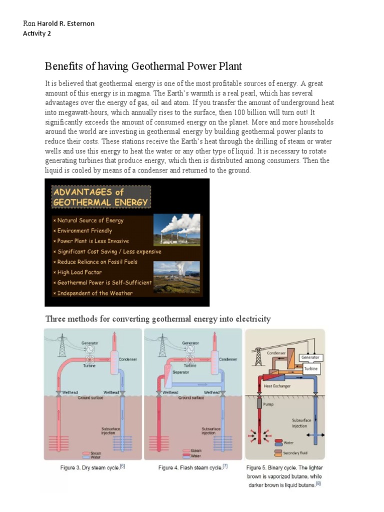 Benefits of Having Geothermal Power Plant | PDF
