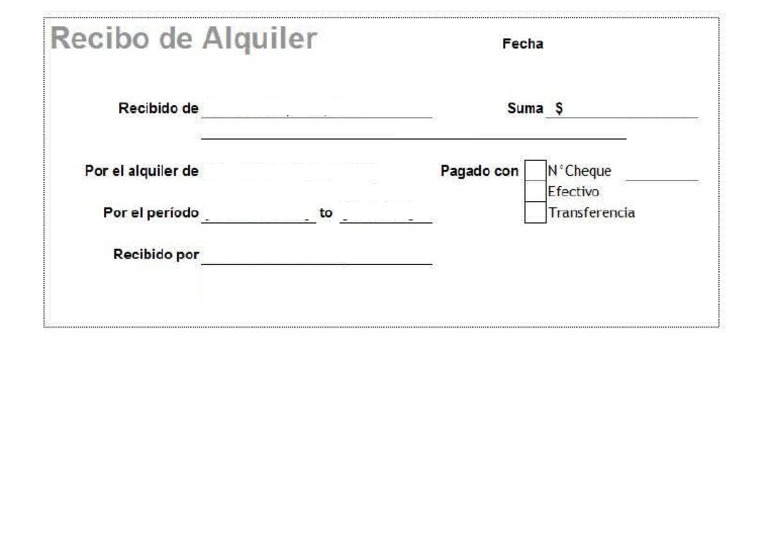 Recibo Plantilla PDF