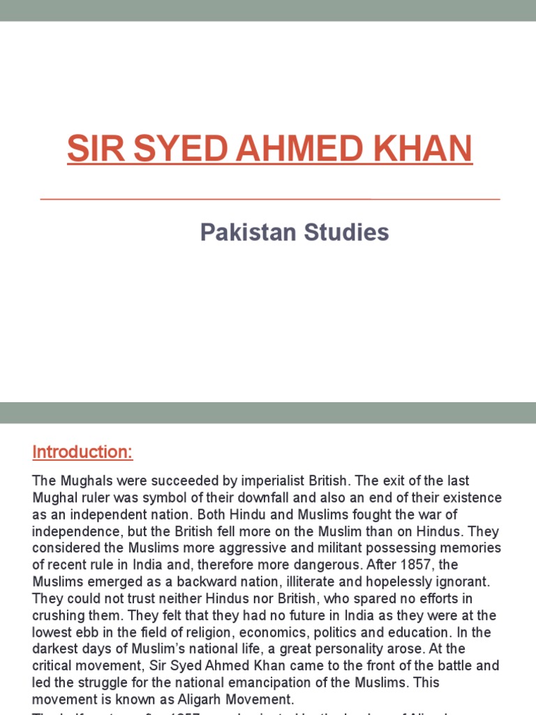 Sir Syed Ahmed Khan Pdf