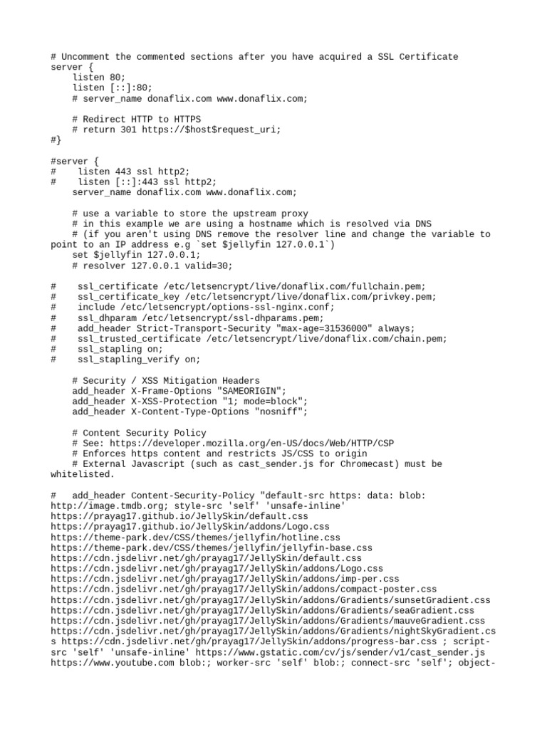 Jellyfin Nginx Configuration Guide | PDF | Domain Name System ...